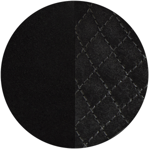 quilted black material swatch