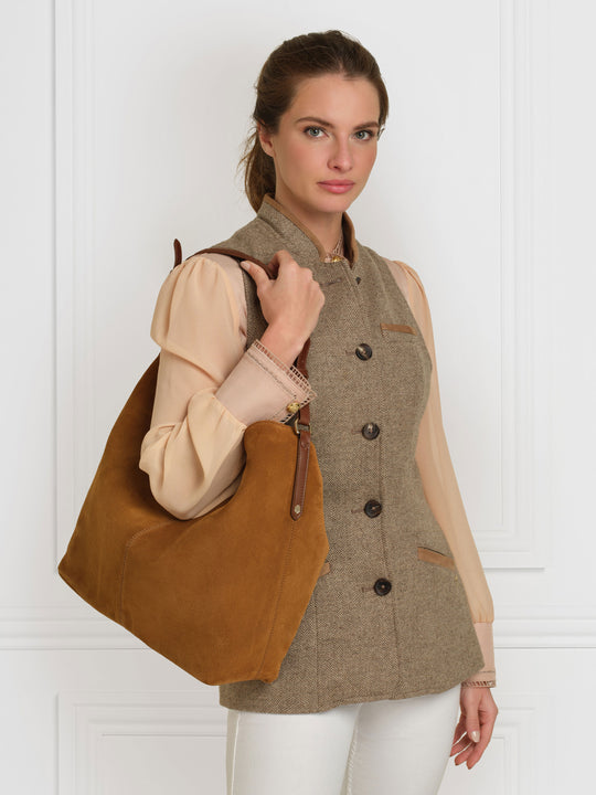 The Tetbury - Women's Handbag - Tan Suede