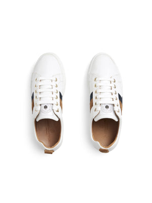 Alexandra Platform - White - Tan & Navy