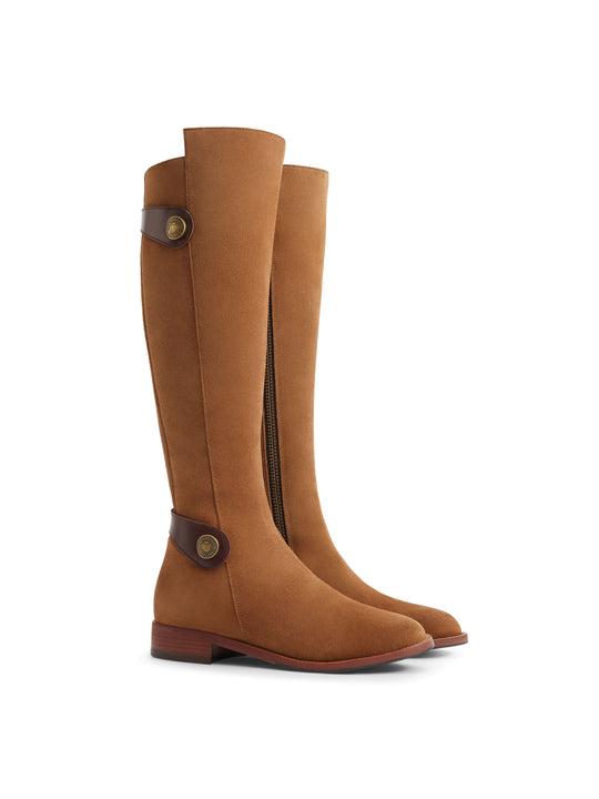 The Upton - Women's Knee-High Boots -Tan Suede