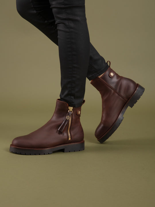 The Oakham - Women's Waterproof Ankle Boots - Mahogany Leather