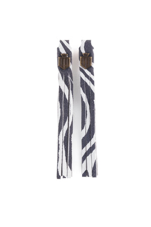 Suede Boot Tassels - Zebra