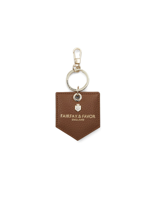 The Signature Key Ring Mirror - Pebbled Tan Leather