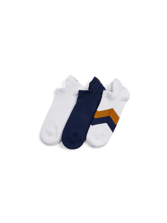 The Signature Trainer Socks - Women's Trainer Sock Set - Tan & Navy Blue