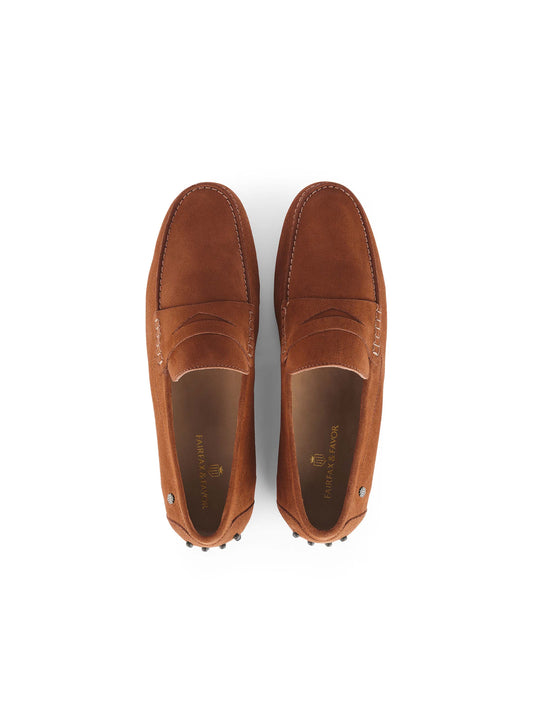 The Monte Carlo - Men's Driving Shoes - Cognac Suede