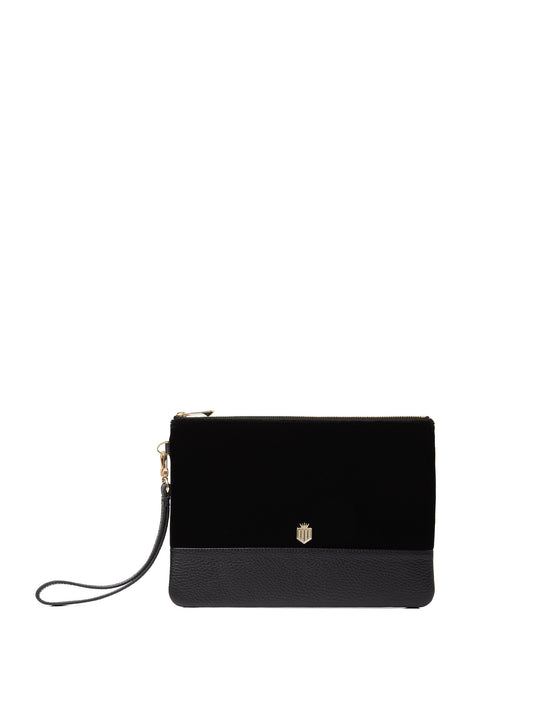 The Highbury - Women's Clutch Bag - Black Velvet