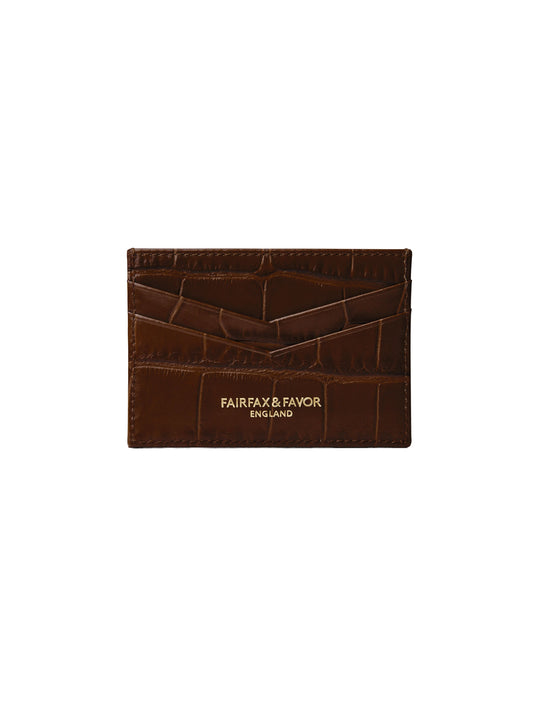 The Card Holder - Card Holder - Conker Croc Leather