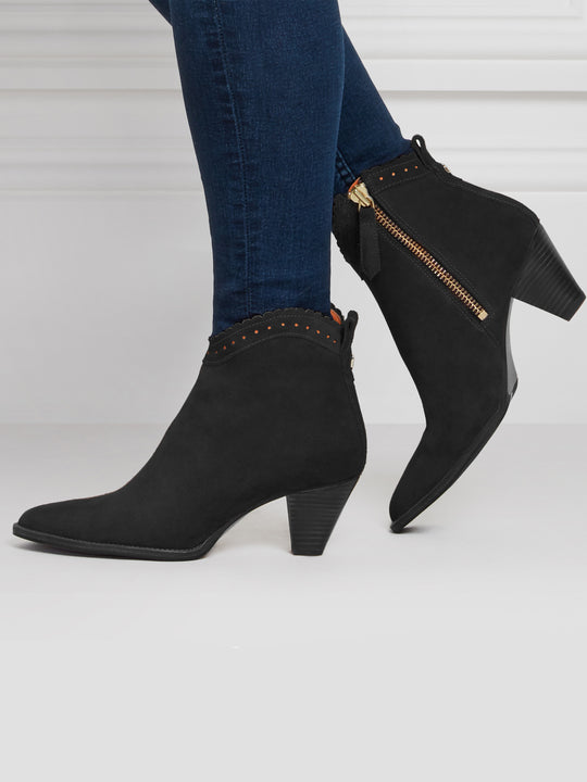 The Regina Ankle - Women's Ankle Boots - Black Suede