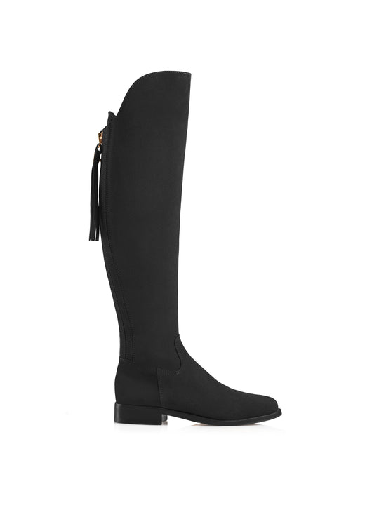 The Amira - Women's Over-the-Knee Boots - Black Suede