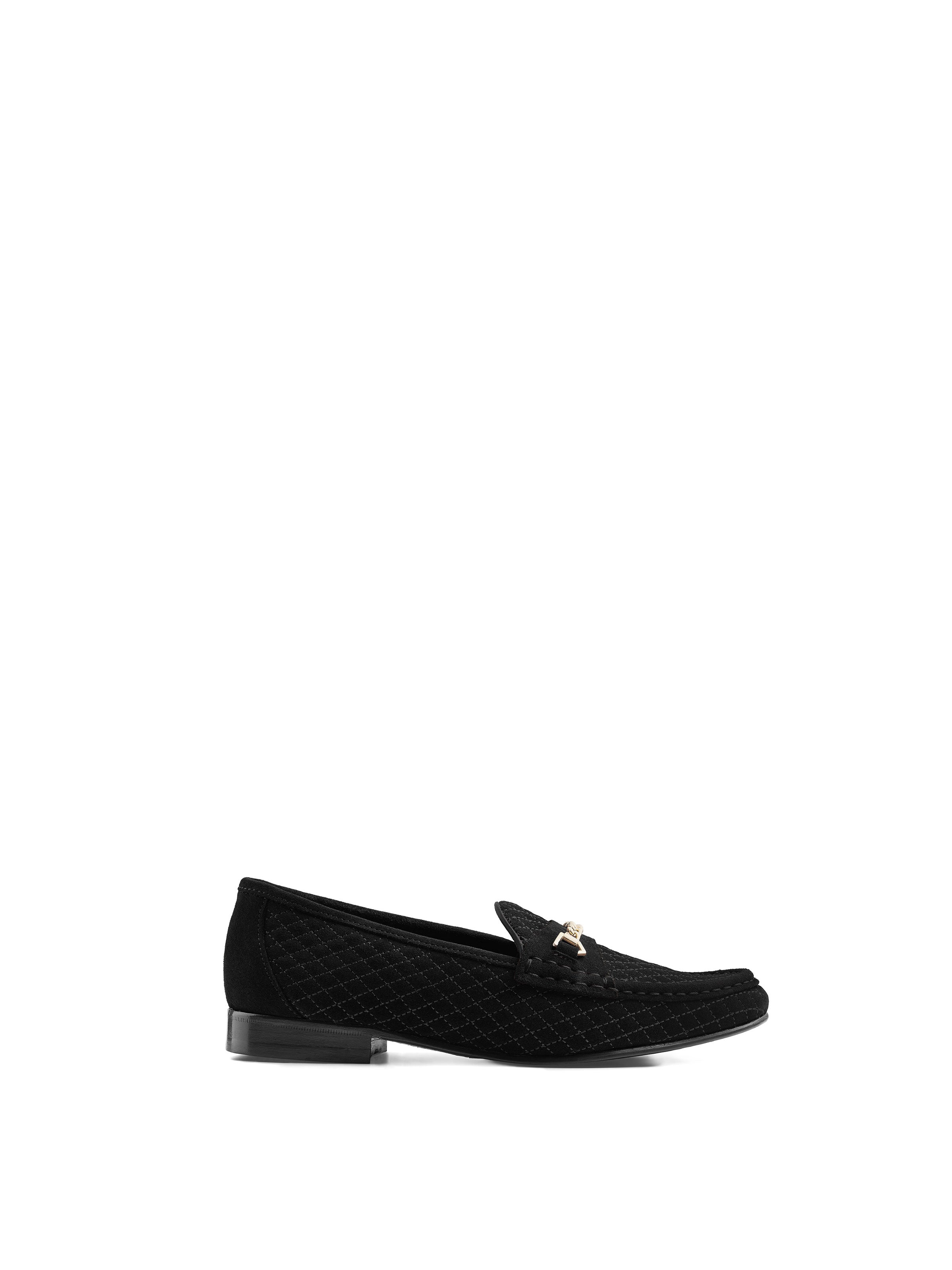 Quilted Apsley - Women's Loafer - Black Suede | Fairfax & Favor