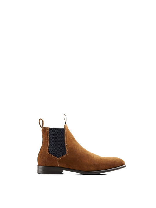 The Chelsea - Men's Ankle Boots - Cognac Suede