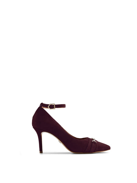 Epsom Women s Heeled Shoes Plum Suede Fairfax Favor