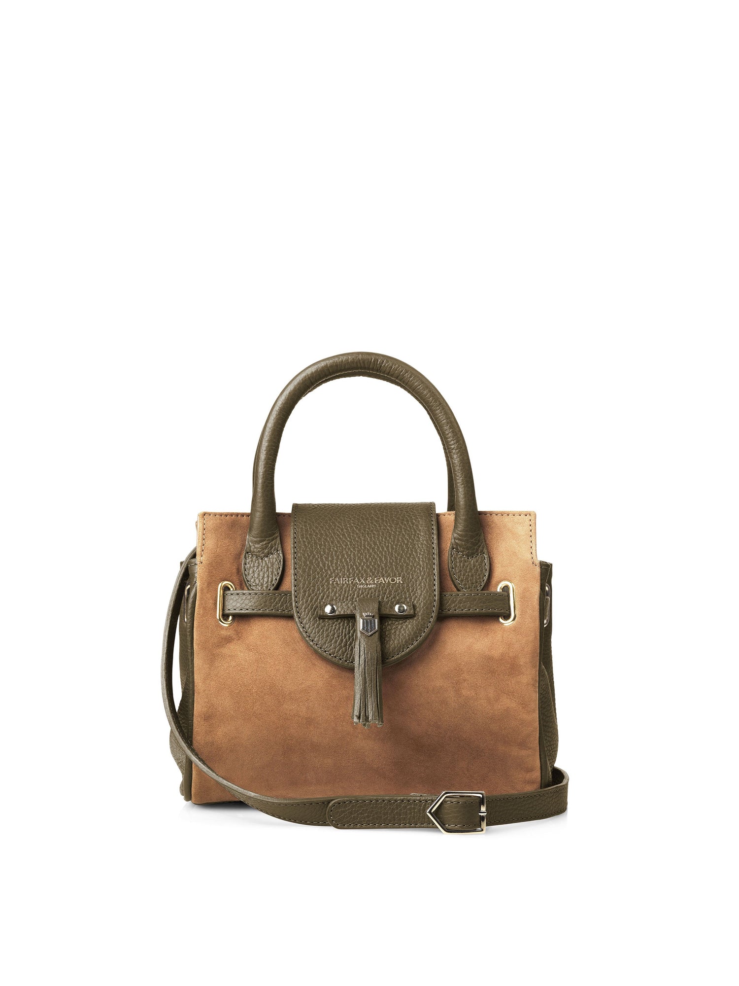 The Mini Windsor - Women's Handbag - Tan & Olive | Fairfax & Favor