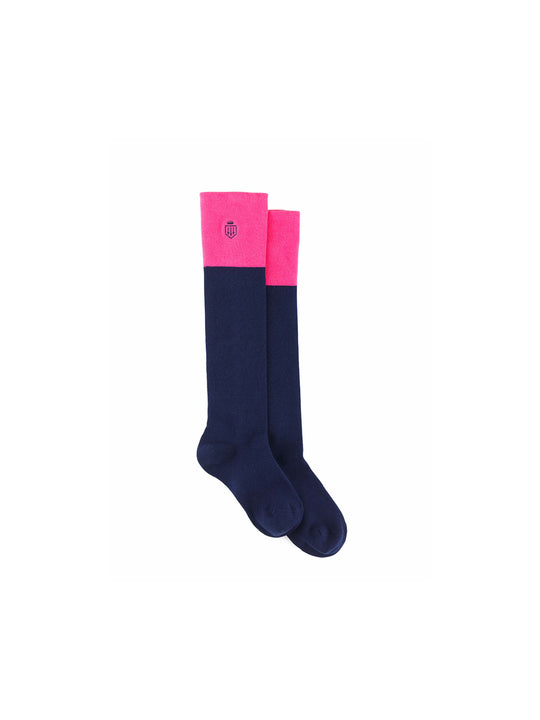 The Signature Knee High Socks - Women's Socks - Navy & Hot Pink