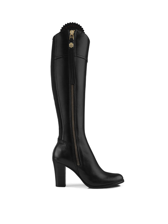 The Regina - Women's Tall High-Heeled Boots - Black Leather, Regular Fit