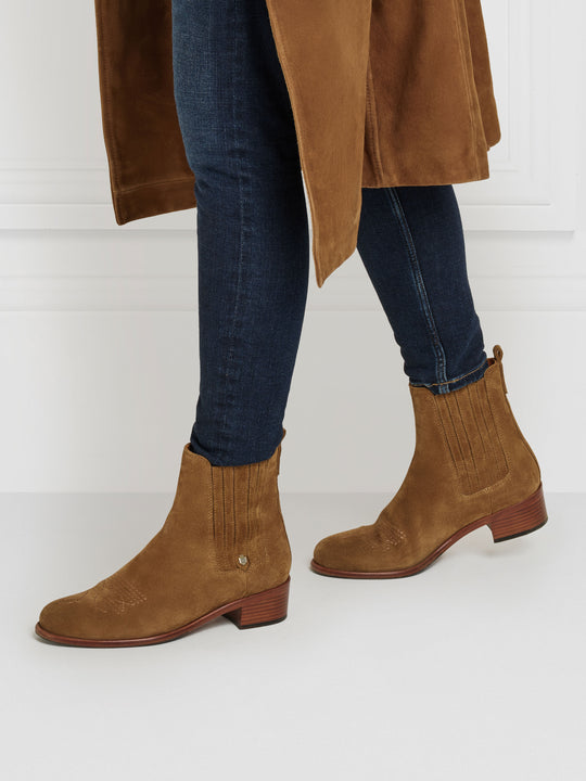 The Rockingham - Women's Ankle Boots - Tan Suede