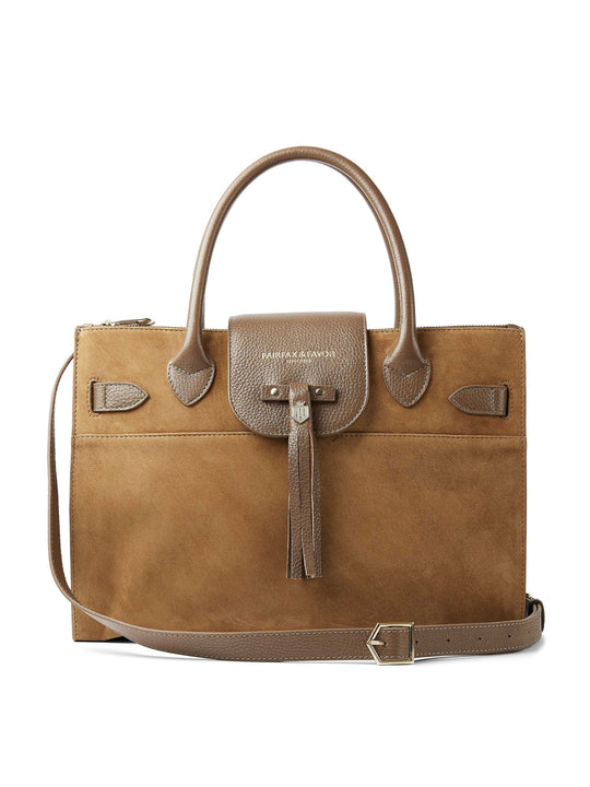 The Windsor - Women's Work Bag - Tan Suede